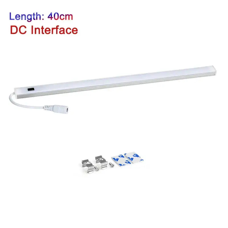 Modern silver rectangular led cabinet light with hand sweep switch kitchen