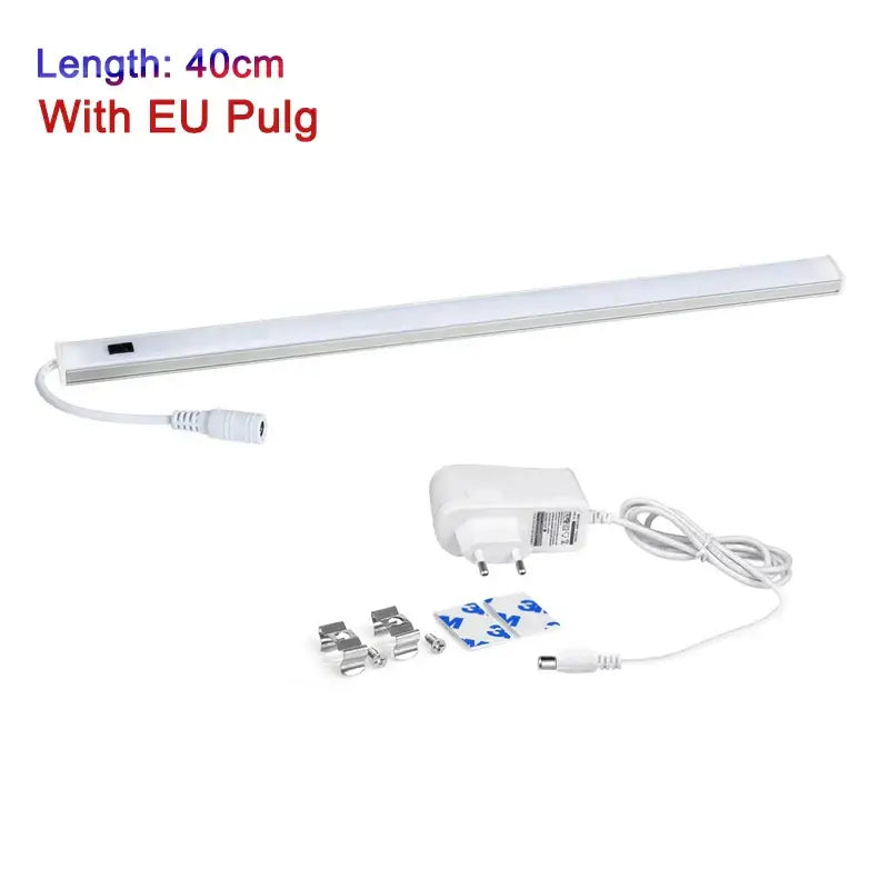 Modern silver rectangular led cabinet light with hand sweep switch kitchen
