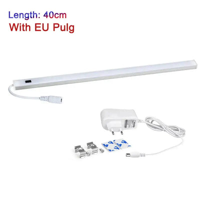Modern silver rectangular led cabinet light with hand sweep switch kitchen