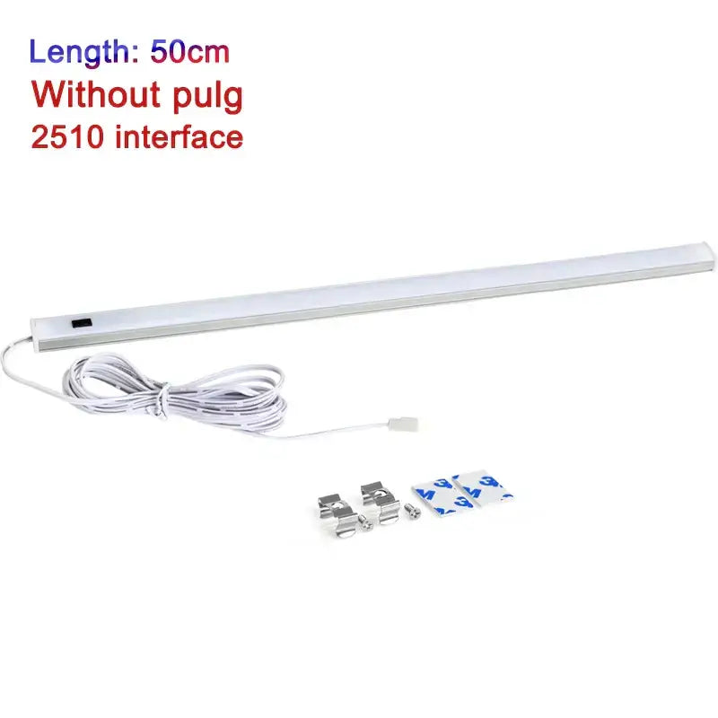 Modern silver rectangular led cabinet light with hand sweep switch kitchen