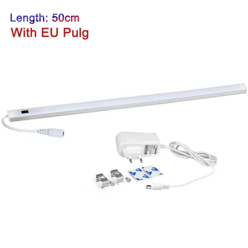 Modern silver rectangular led cabinet light with hand sweep switch kitchen