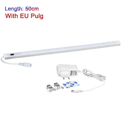 Modern silver rectangular led cabinet light with hand sweep switch kitchen
