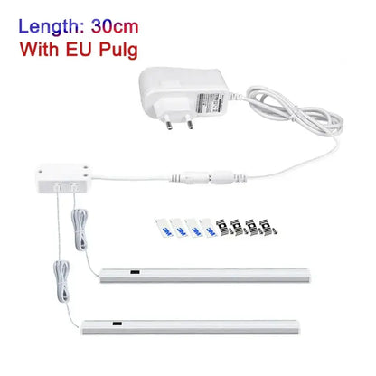 Modern silver rectangular led cabinet light with hand sweep switch kitchen