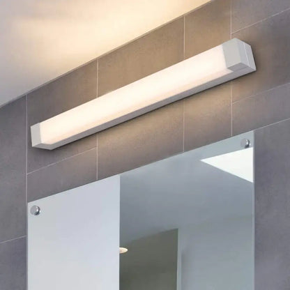 Modern silver rectangular led vanity light flush mount bathroom sconce