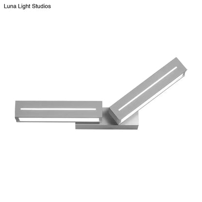 Modern silver rectangular led wall mounted light bedroom sconce