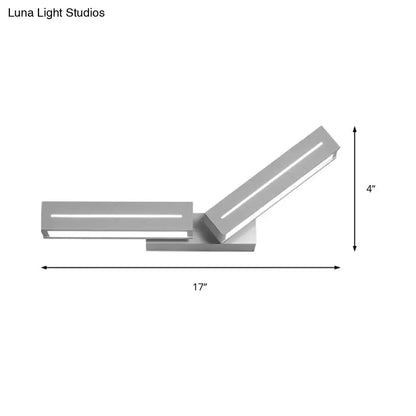 Modern silver rectangular led wall mounted light bedroom sconce