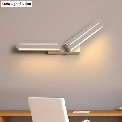 Modern silver rectangular led wall mounted light bedroom sconce
