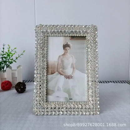 Modern silver rhinestone metal picture frame set bedroom decor