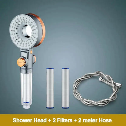 Modern silver & rose gold dual-sided shower head bathroom filter