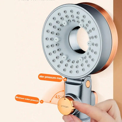 Modern silver & rose gold dual-sided shower head bathroom filter
