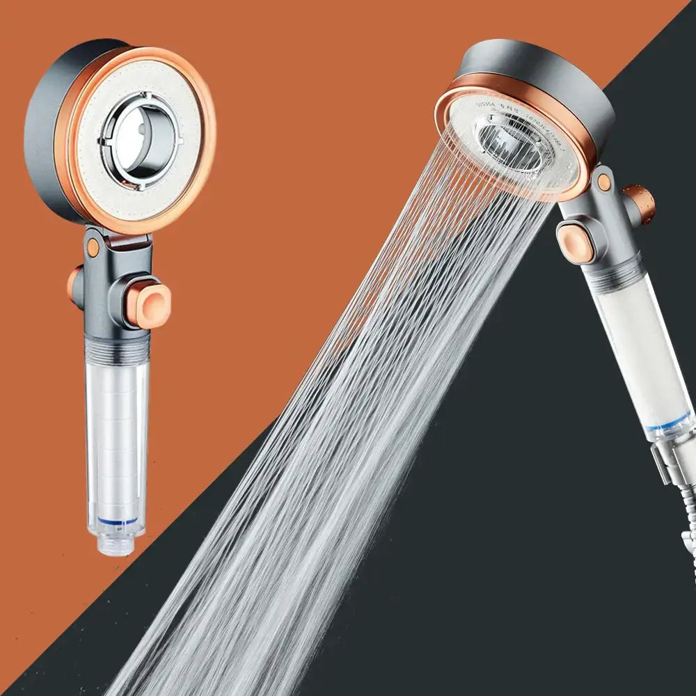 Modern silver & rose gold dual-sided shower head bathroom filter