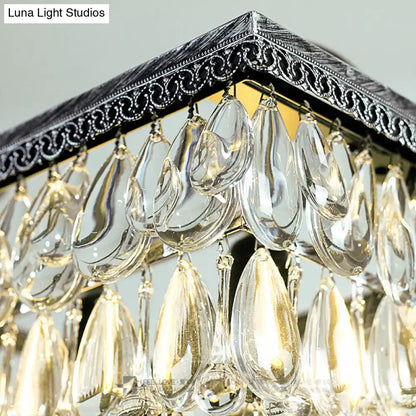 Modern silver teardrop crystal ceiling light for living room 220v-240v