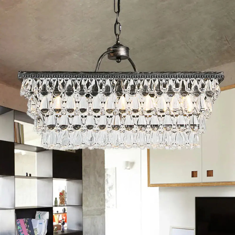 Modern silver teardrop crystal ceiling light for living room 220v-240v