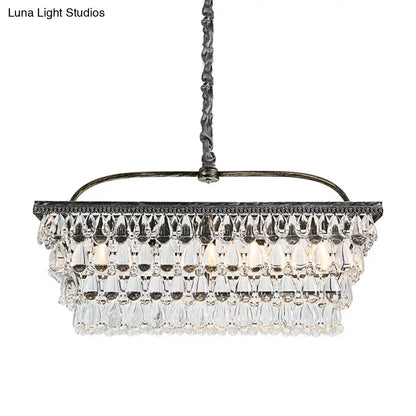 DecorBites™ Modern Silver Teardrop Crystal Ceiling Light with 4/6 Heads for Living Room Island