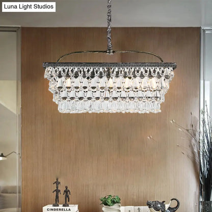 DecorBites™ Modern Silver Teardrop Crystal Ceiling Light with 4/6 Heads for Living Room Island