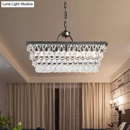 DecorBites™ Modern Silver Teardrop Crystal Ceiling Light with 4/6 Heads for Living Room Island