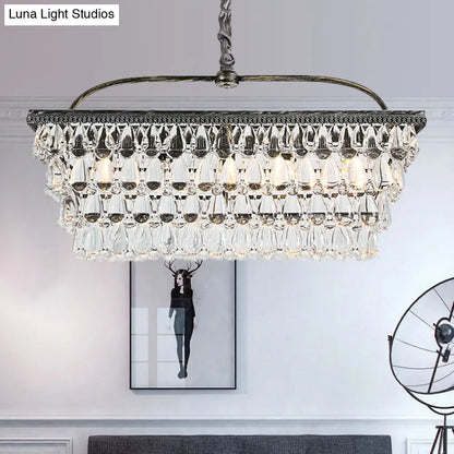 DecorBites™ Modern Silver Teardrop Crystal Ceiling Light with 4/6 Heads for Living Room Island