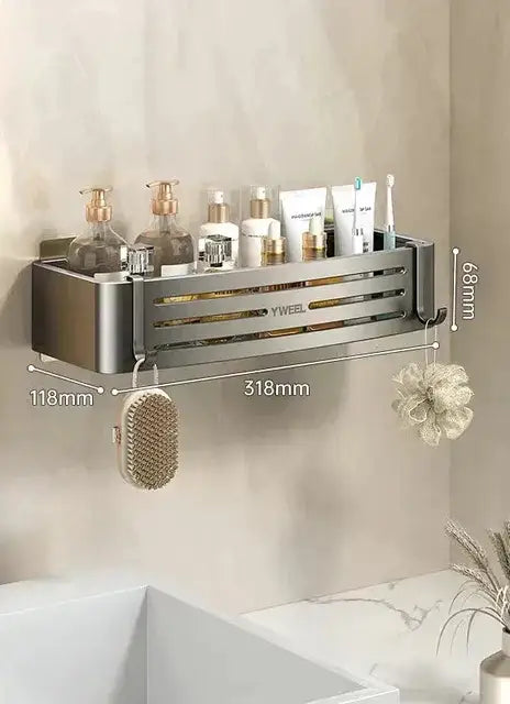 Modern silver two tier corner shelf organizer bathroom storage rack