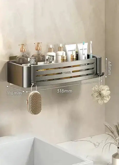 Modern silver two tier corner shelf organizer bathroom storage rack