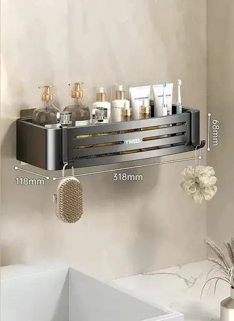 Modern silver two tier corner shelf organizer bathroom storage rack