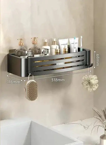 Modern silver two tier corner shelf organizer bathroom storage rack