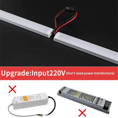 Modern silver u-shape led bar strip light kitchen under cabinet tube