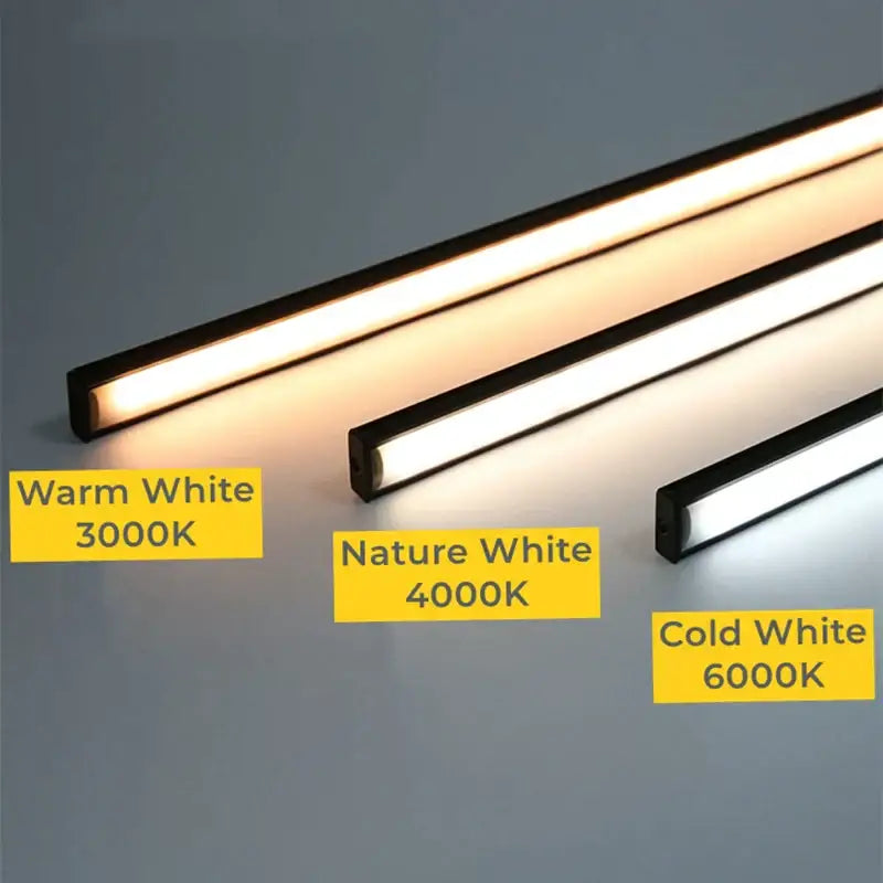 Modern silver u-shape led bar strip light kitchen under cabinet tube
