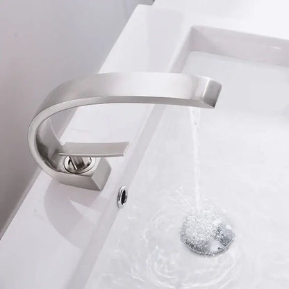 Modern silver waterfall basin faucet bathroom single handle tap
