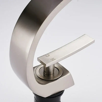 Modern silver waterfall basin faucet bathroom single handle tap