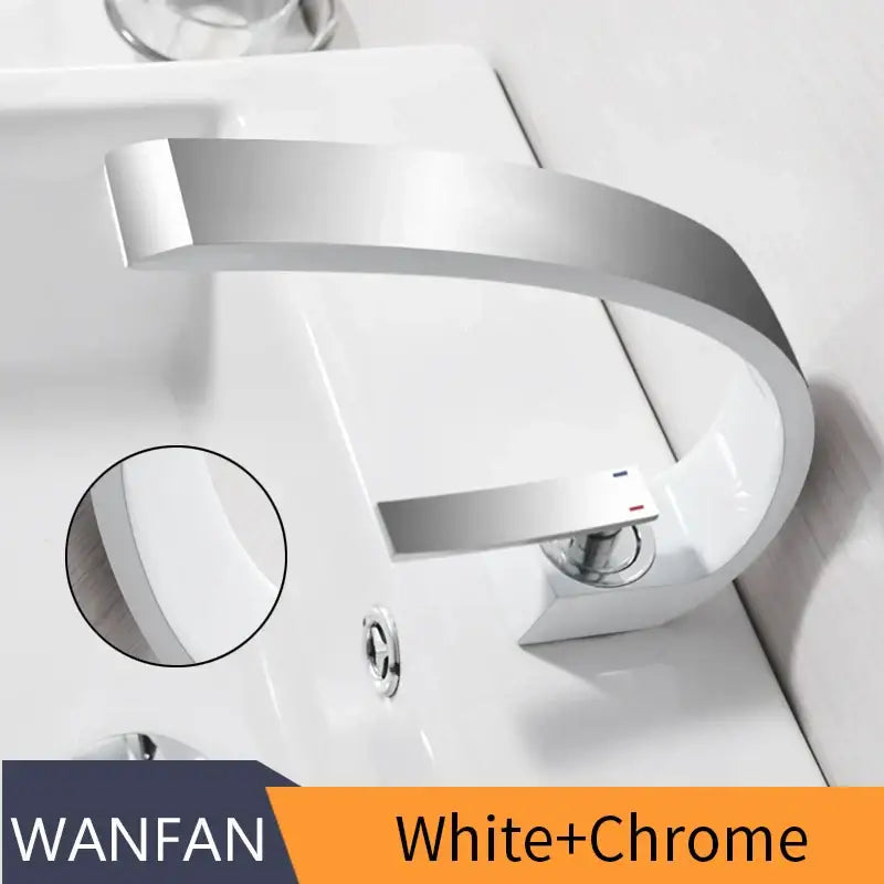 Modern silver waterfall basin faucet bathroom single handle tap
