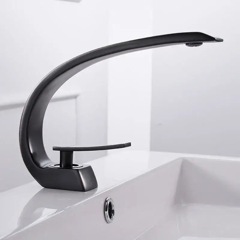 Modern silver waterfall basin faucet bathroom single handle tap