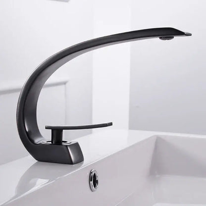 Modern silver waterfall basin faucet bathroom single handle tap