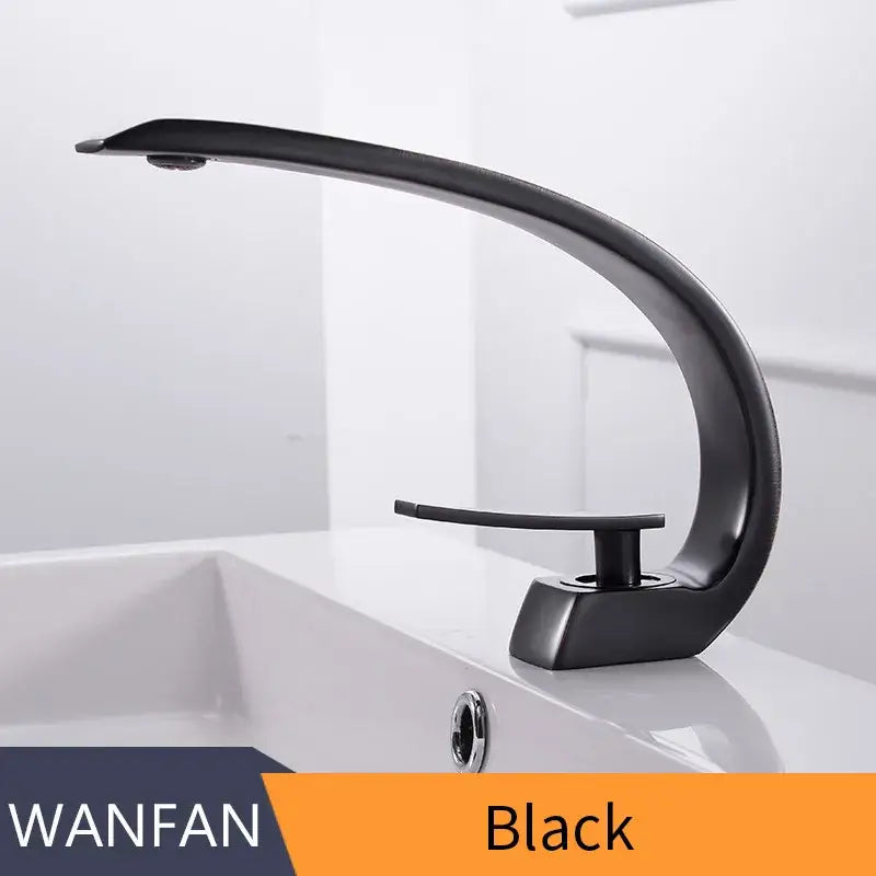 Modern silver waterfall basin faucet bathroom single handle tap