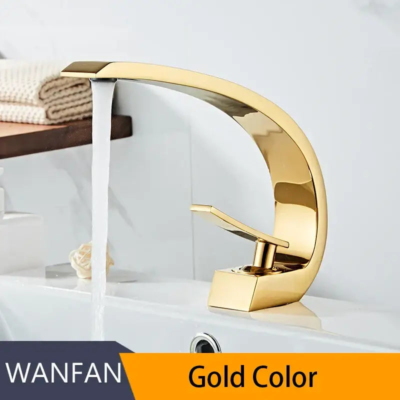 Modern silver waterfall basin faucet bathroom single handle tap