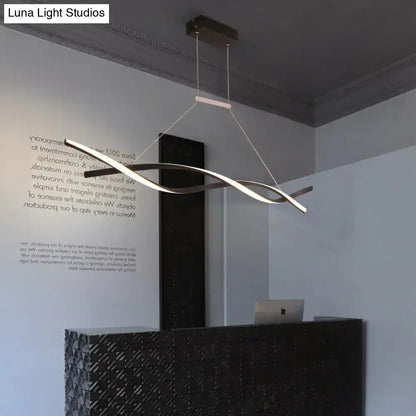 Modern silver & white art deco led pendant light kitchen island
