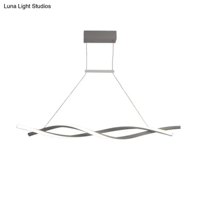 Modern silver & white art deco led pendant light kitchen island