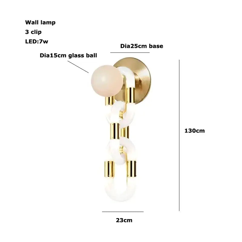 Modern silver & white crystal gold chain chandelier dining room light