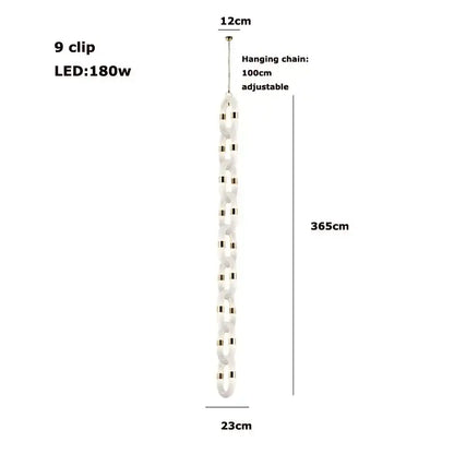 Modern silver & white crystal gold chain chandelier dining room light