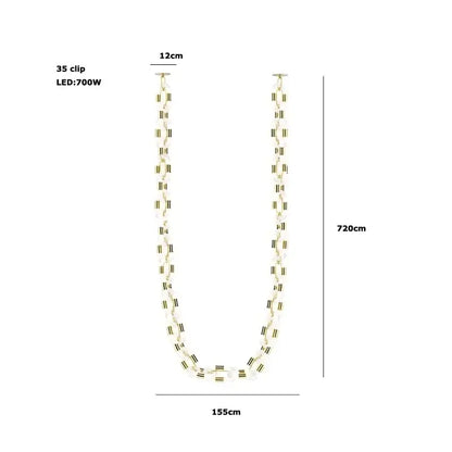 Modern silver & white crystal gold chain chandelier dining room light