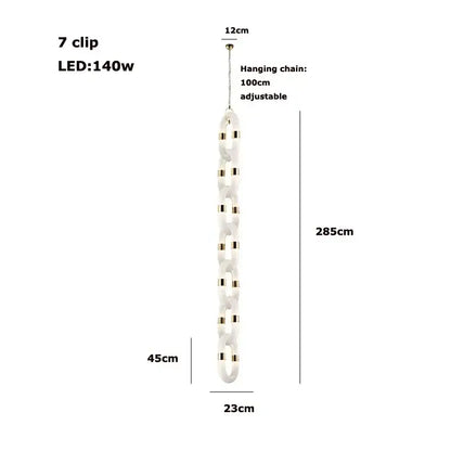 Modern silver & white crystal gold chain chandelier dining room light