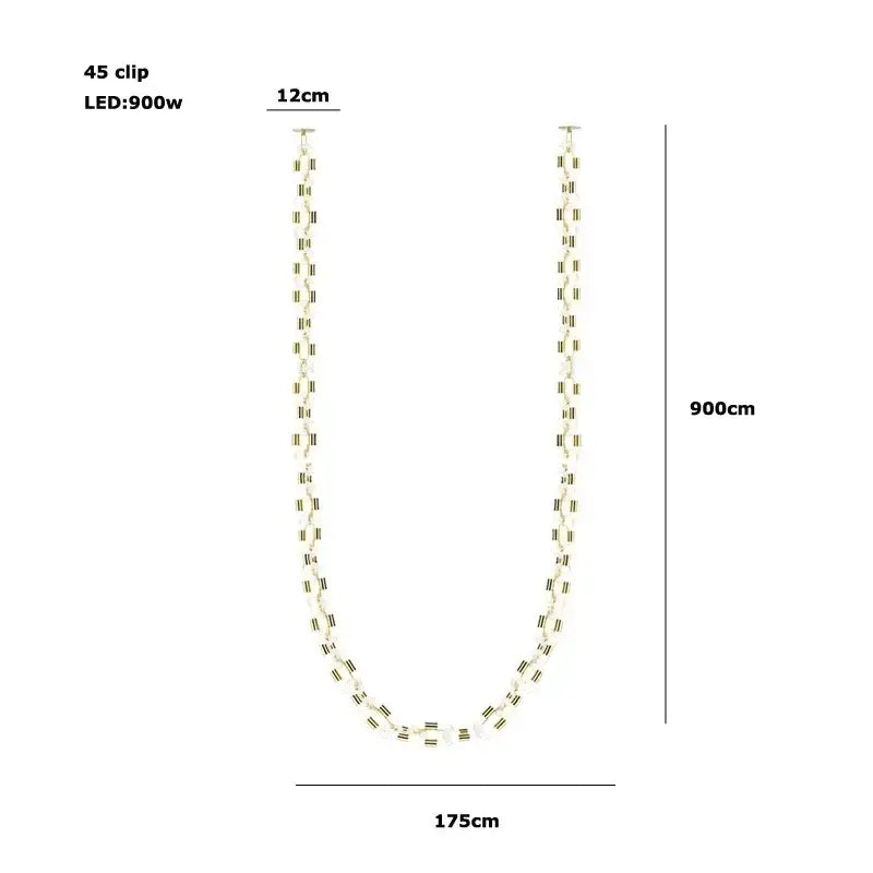 Modern silver & white crystal gold chain chandelier dining room light