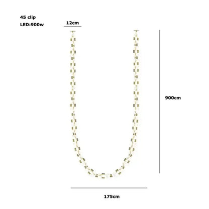 Modern silver & white crystal gold chain chandelier dining room light