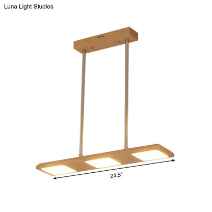 Modern simple rectangle wood island lamp dining room