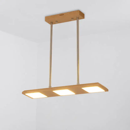 Modern simple rectangle wood island lamp dining room
