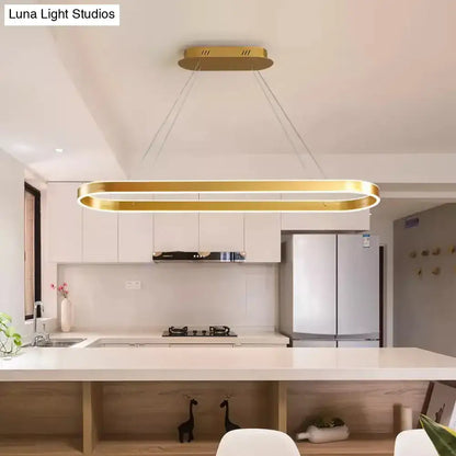 Modern simplicity ellipse led island pendant kitchen ceiling light
