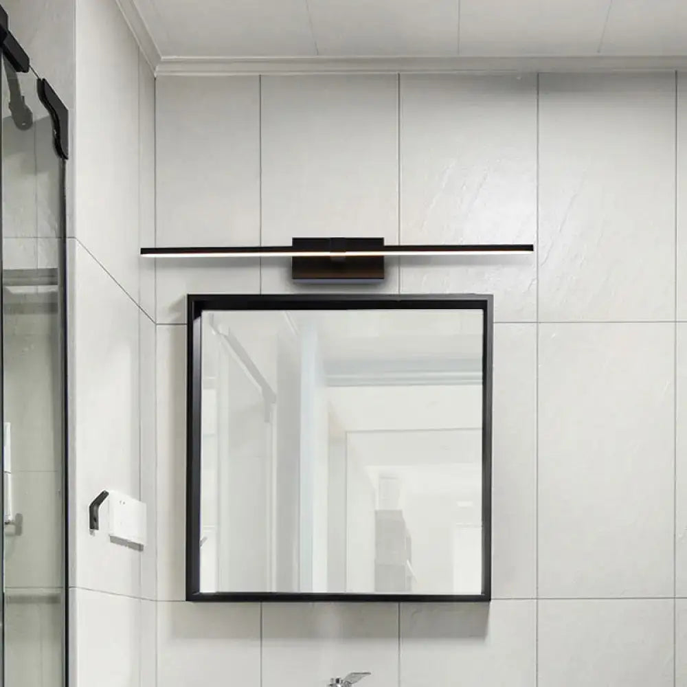 Modern sleek black led wall light bathroom warm white light