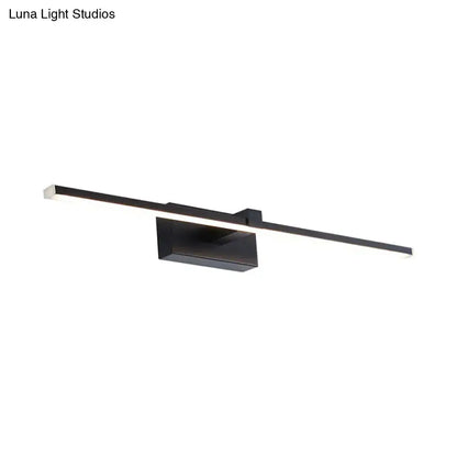 Modern sleek black led wall light bathroom warm white light