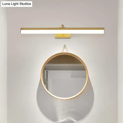 Modern sleek brass finish led wall light fixture bathroom vanity