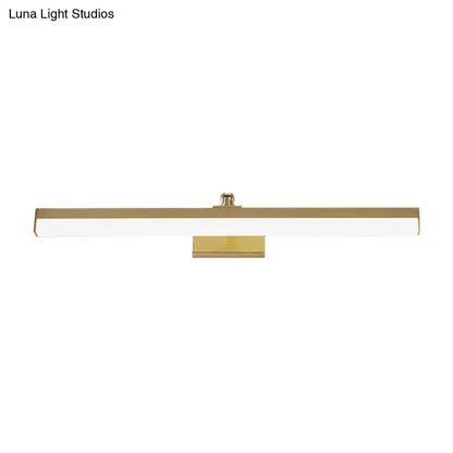 Modern sleek brass finish led wall light fixture bathroom vanity