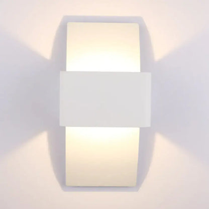 Modern sleek white wall sconce – bedroom warm led light